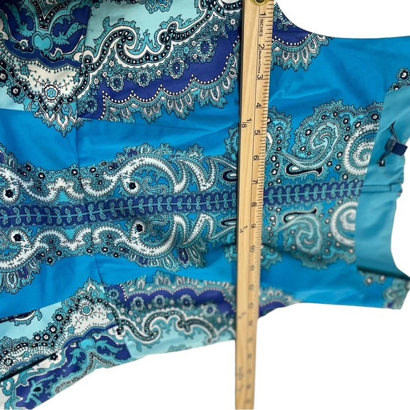 Women's Talbot Medallion Sheen Fit Flare Dress Blue Paisley Size:2 Pockets - Picture 9 of 10